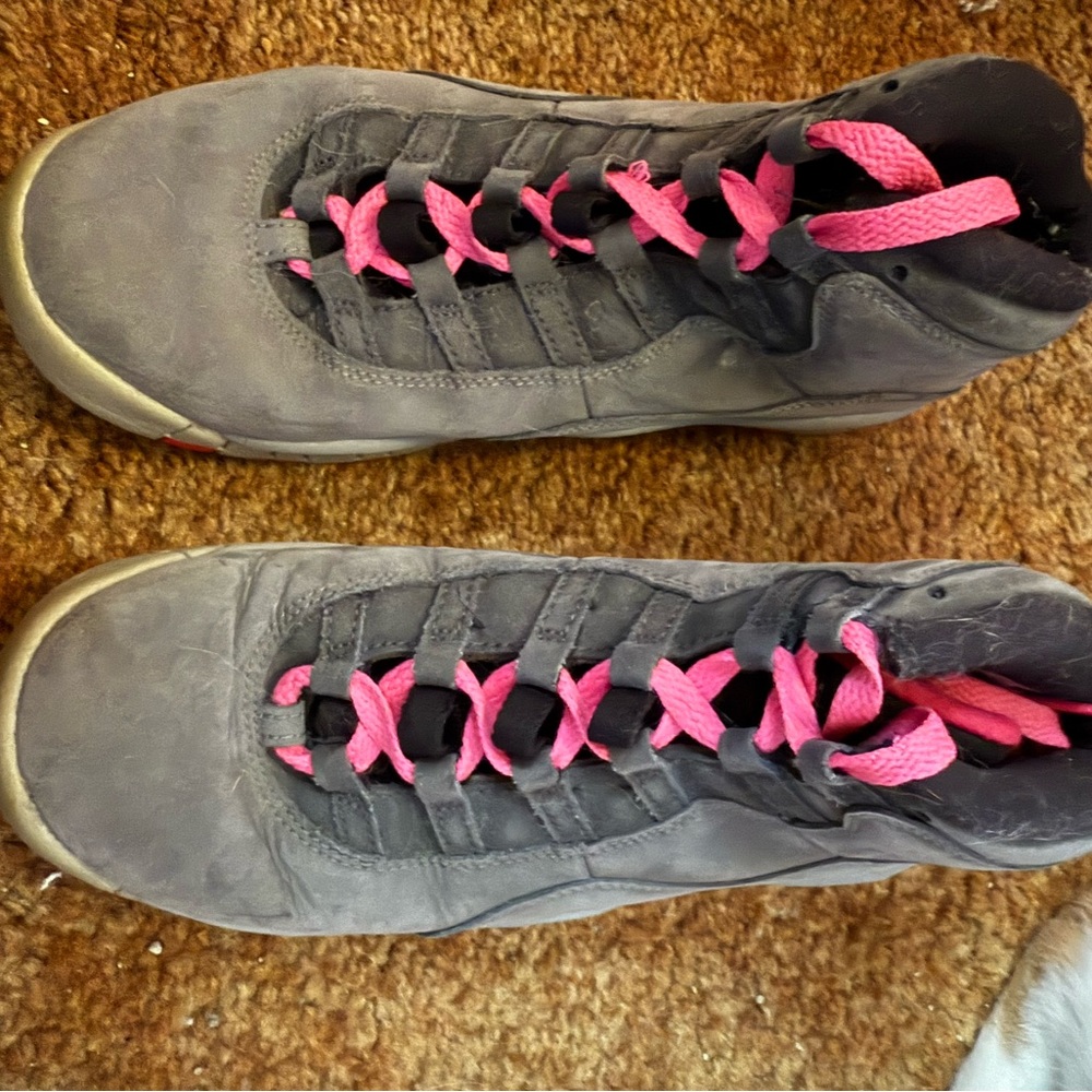 Jordan Gray and Pink Casual Sneakers with Unique Lacing